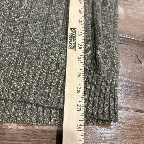 Bill Blass Ribbed Knit 1/4 Zip Green Beige Size M Men's Sweater - Picture 9 of 10